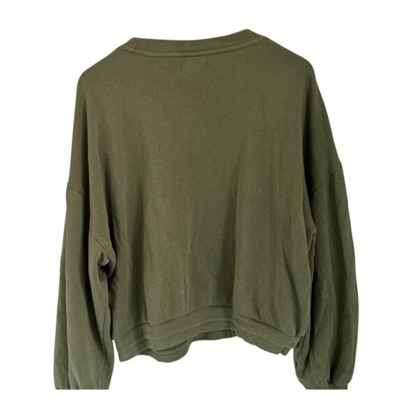 J.Crew University Terry Patch-pocket Sweatshirt in Olive Green Size Large - Picture 4 of 7
